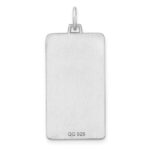Sterling Silver Rhod-plate Eng. Rect. Polish Front/Satin Back Disc Charm - Image 3