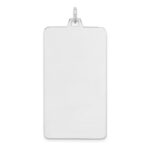 Sterling Silver Rhod-plate Eng. Rect. Polish Front/Satin Back Disc Charm