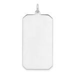 Sterling Silver Rhod-plate Eng. Rect. Polish Front/Satin Back Disc Charm