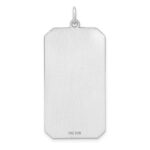 Sterling Silver Rhod-plate Eng. Rect. Polish Front/Satin Back Disc Charm - Image 3