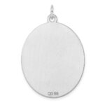 Sterling Silver Rhod-plate Eng. Oval Polish Front/Satin Back Disc Charm - Image 2