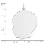 Sterling Silver Rhod-plate Eng. Boy Polished Front and Back Disc Charm - Image 3