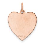 Sterling Silver RG Plated Engraveable Heart Polished Front/Satin Back Disc - Image 3