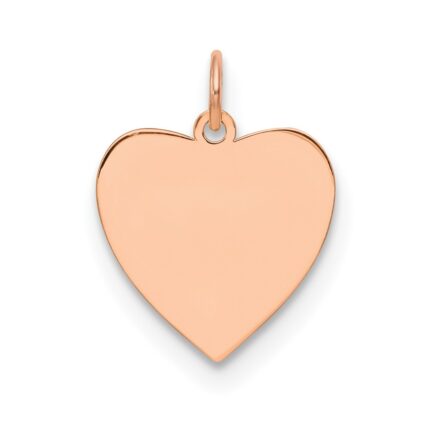 Sterling Silver RG Plated Engraveable Heart Polished Front/Satin Back Disc