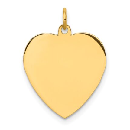 Sterling Silver GP Engraveable Heart Polished Disc Charm