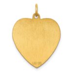 Sterling Silver GP Engraveable Heart Polished Disc Charm - Image 2
