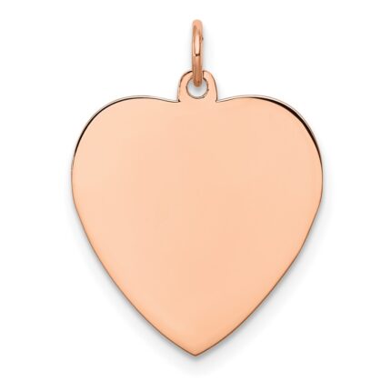 Sterling Silver RG Plated Engraveable Heart Polished Front/Satin Back Disc