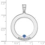 SS/Rhodium-plated 1 Birthstone Circle with SS Bezel Family Pendant - Image 5