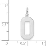 Sterling Silver/Rhodium-plated Polished Number 0 Charm - Image 3
