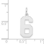 Sterling Silver/Rhodium-plated Polished Number 6 Charm - Image 3