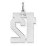 Sterling/Silver Rhodium-plated Polished Number 12 Charm - Image 4