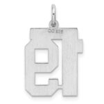 Sterling/Silver Rhodium-plated Polished Number 19 Charm - Image 4