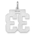 Sterling/Silver Rhodium-plated Polished Number 33 Charm - Image 4