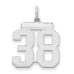 Sterling/Silver Rhodium-plated Polished Number 38 Charm