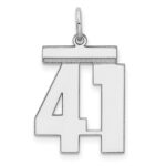 Sterling/Silver Rhodium-plated Polished Number 41 Charm