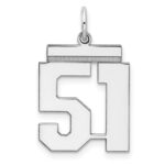 Sterling/Silver Rhodium-plated Polished Number 51 Charm