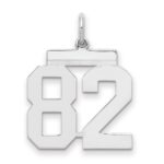 Sterling/Silver Rhodium-plated Polished Number 82 Charm