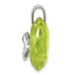 Sterling Silver Rhodium-plated Green CZ Frog Pendant - Image 2