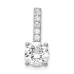 Sterling Silver Rhodium-plated CZ Pendant