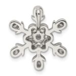 Sterling Silver Rhodium-plated CZ Snowflake Chain Slide - Image 4