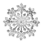 Sterling Silver Rhodium-plated CZ Starburst Snowflake Slide - Image 4