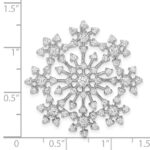 Sterling Silver Rhodium-plated CZ Starburst Snowflake Slide - Image 3