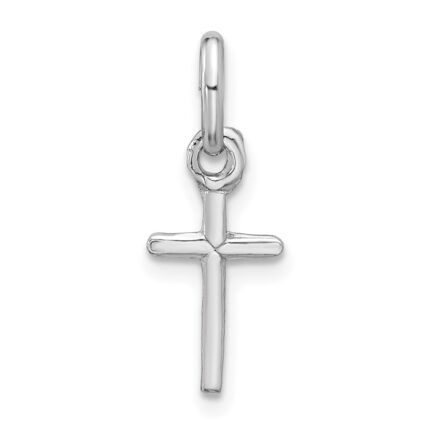 Sterling Silver Rhodium-plated Cross Charm