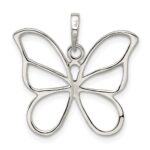 Sterling Silver Polished Butterfly Pendant - Image 3