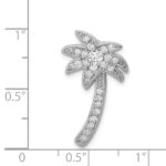 Sterling Silver Rhodium-plated CZ Palm Tree Chain Slide - Image 3