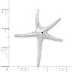 Sterling Silver Rhodium-plated Starfish Pendant - Image 3