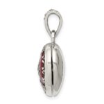 Sterling Silver Antiqued Red Enamel and Marcasite Heart Locket - Image 2