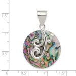 Sterling Silver Round Abalone Pendant - Image 3