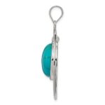 Sterling Silver Circle Turquoise Pendant - Image 2