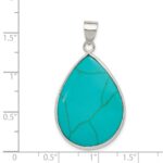 Sterling Silver Teardrop Turquoise Pendant - Image 3