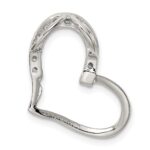 Sterling Silver Rhodium-plated CZ Heart Pendant - Image 4