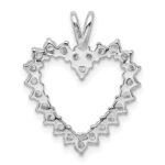 Sterling Silver Rhodium-plated CZ Heart Pendant - Image 4