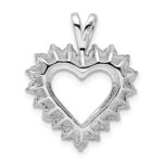 Sterling Silver Rhodium-plated CZ Open Heart Pendant - Image 4
