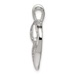 Sterling Silver Rhodium-plated CZ Heart Pendant - Image 2