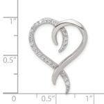 Sterling Silver Rhodium-plated CZ Heart Chain Slide - Image 3