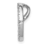 Sterling Silver Rhodium-platedCZ Chain Slide Pendant - Image 2