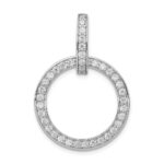 Sterling Silver Rhodium-plated CZ Circle Pendant