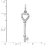 Sterling Silver Rhodium-plated Key Pendant - Image 3