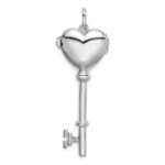 Sterling Silver Rhodium-plated Locket Key Pendant - Image 3