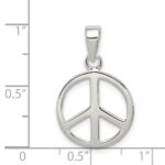 Sterling Silver Peace Sign Pendant - Image 3