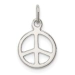 Sterling Silver Diamond-Cut Peace Sign Symbol Charm - Image 4