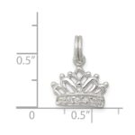 Sterling Silver Rhodium-plated CZ Polished Crown Charm - Image 3