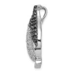 Sterling Silver Rhodium-plated Black & White CZ Penguin Chain Slide - Image 2