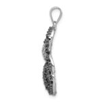 Sterling Silver Rhodium-plated Black and White CZ Spider Pendant - Image 2