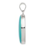 Sterling Silver Turquoise Polished Oval Pendant - Image 2
