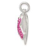 Sterling Silver Stellux Pink Awareness Ribbon w/ Heart Pendant - Image 2